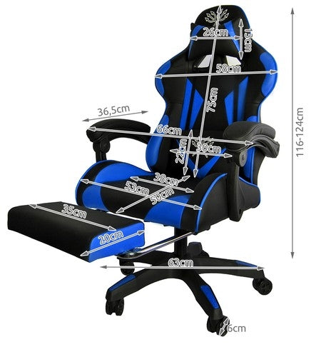 Gaming chair - black and blue Dunmoon