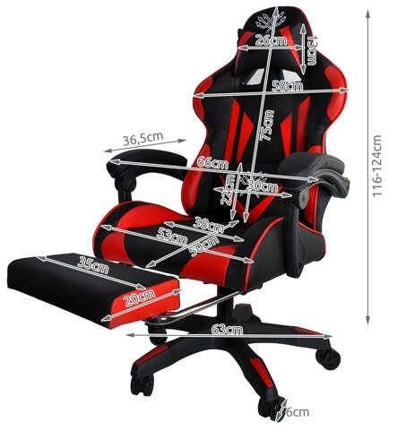 Gaming chair - black and red Dunmoon
