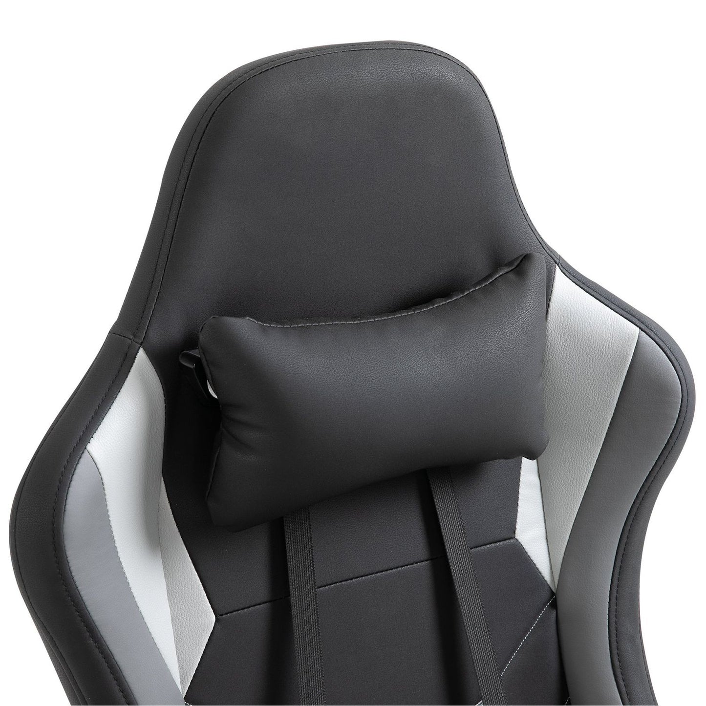 Ergonomic gaming chair, adjustable headrest & lumbar support
