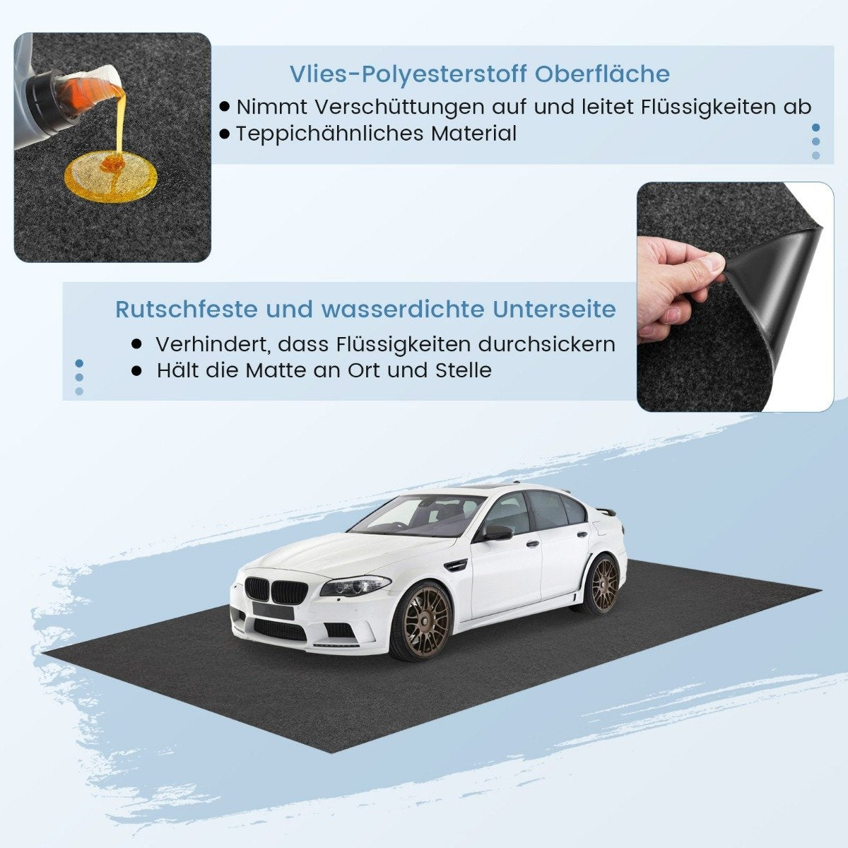 Garage Floor Mat 600x220cm, Oil Absorbent & Waterproof