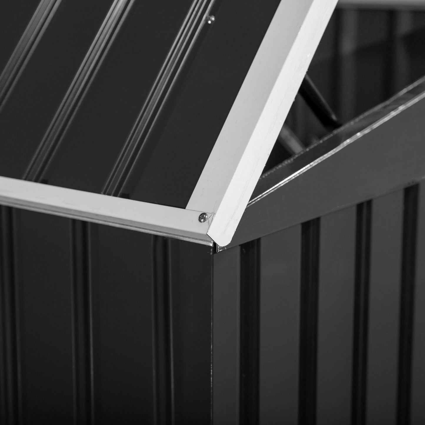 Lockable storage box in black steel dustbin, fits 2 cans