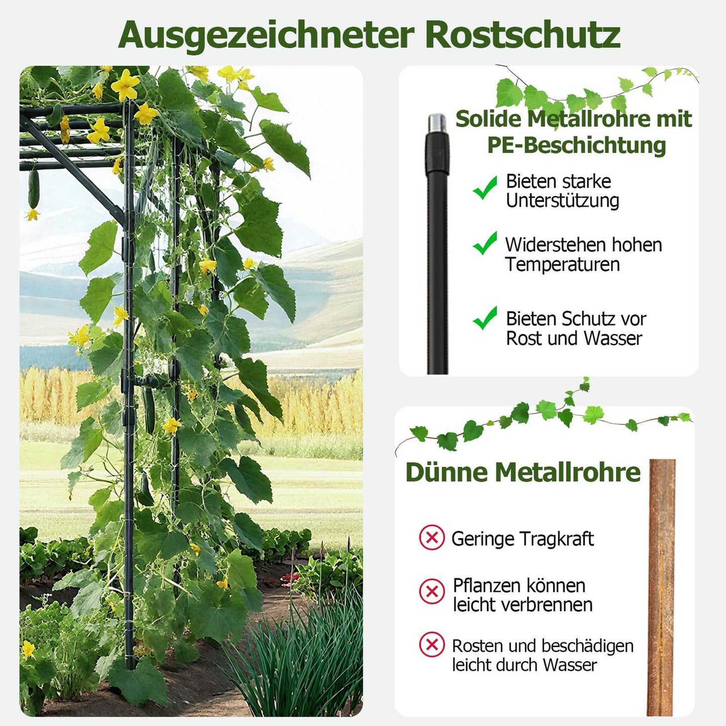 Garden Arch Trellis for Climbing Plants, 200x150x197 cm