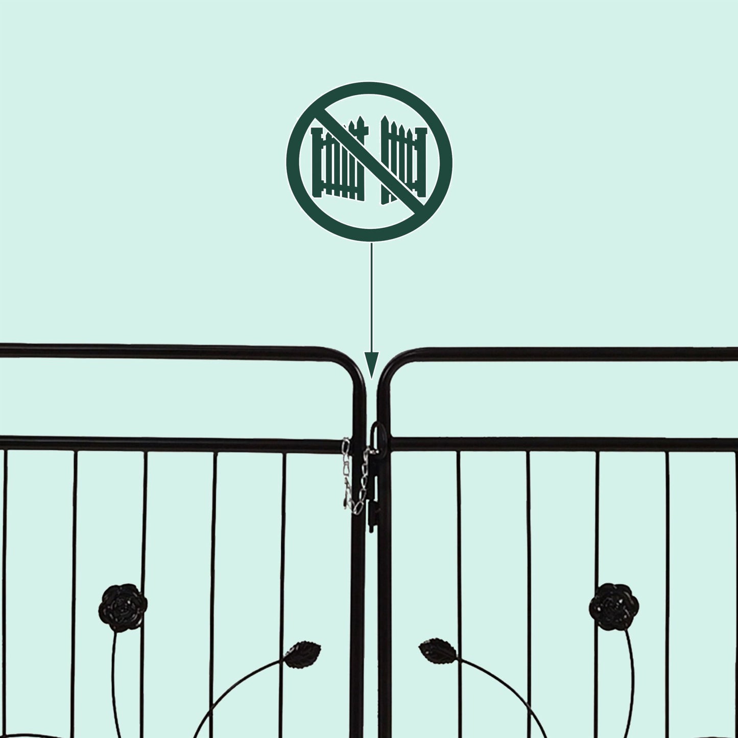 Garden Arch with Gate and Planters – Weatherproof Metal