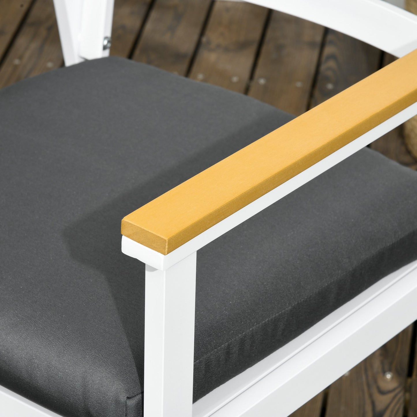 Garden balcony set: weatherproof table, 4 chairs, brown