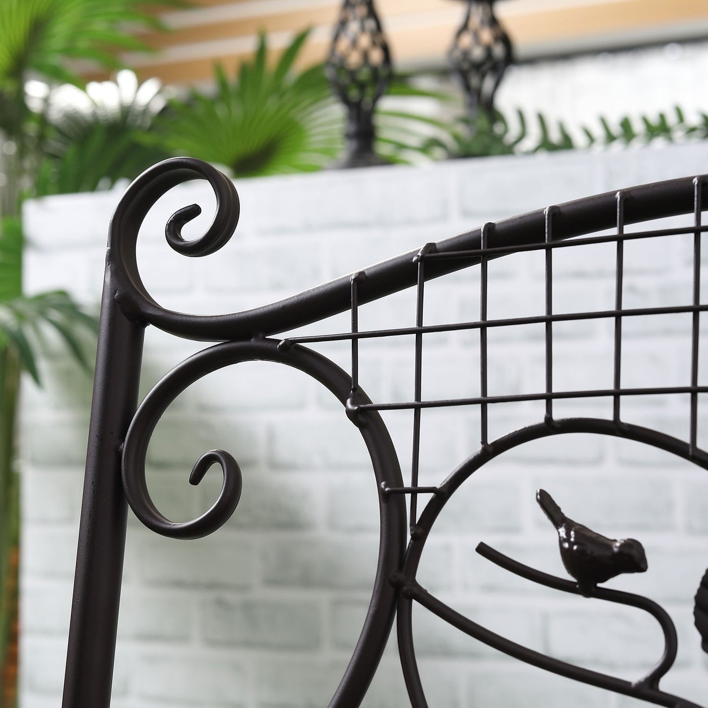 2-seater weatherproof metal garden bench, antique look