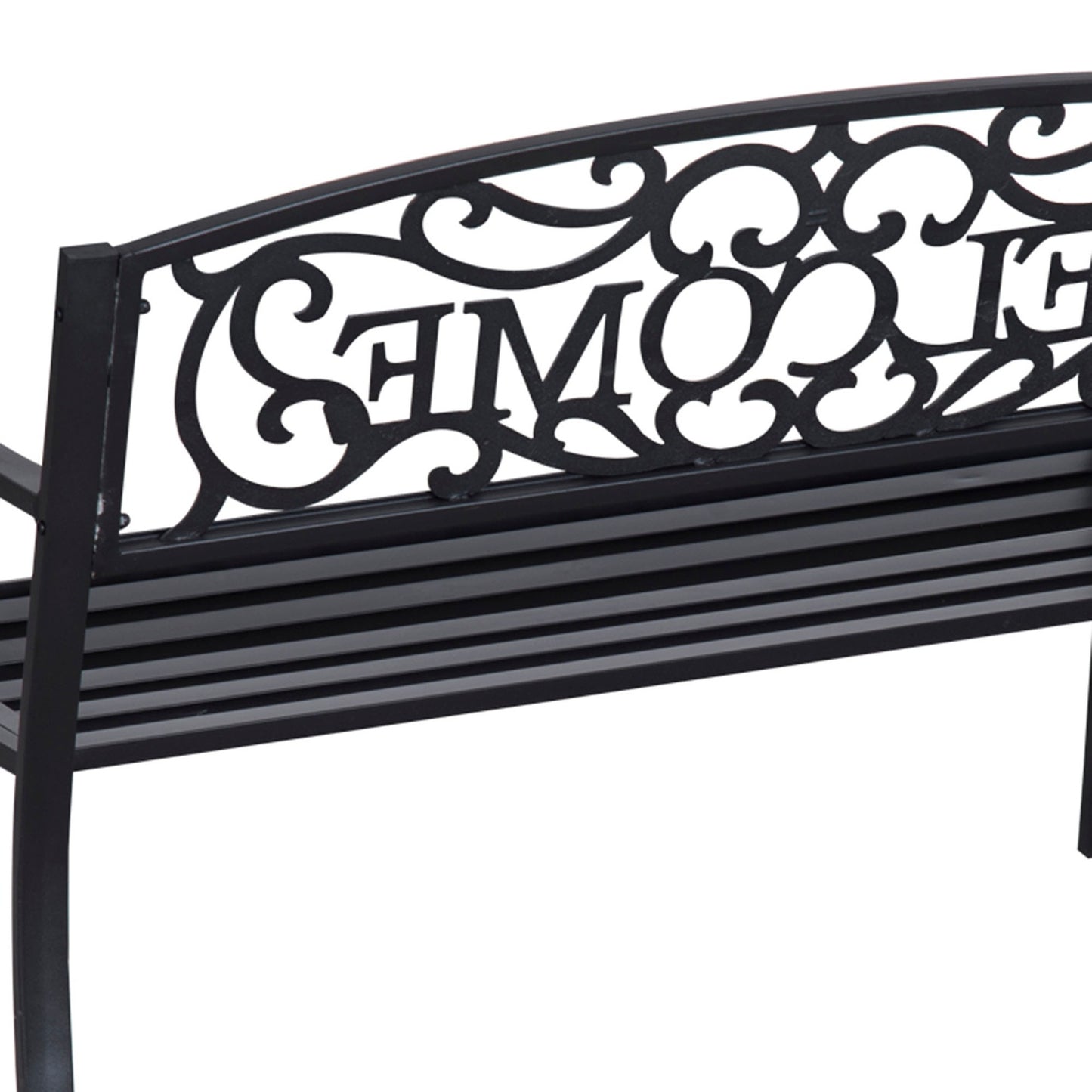 2-seater metal garden bench - perfect for parks and patios