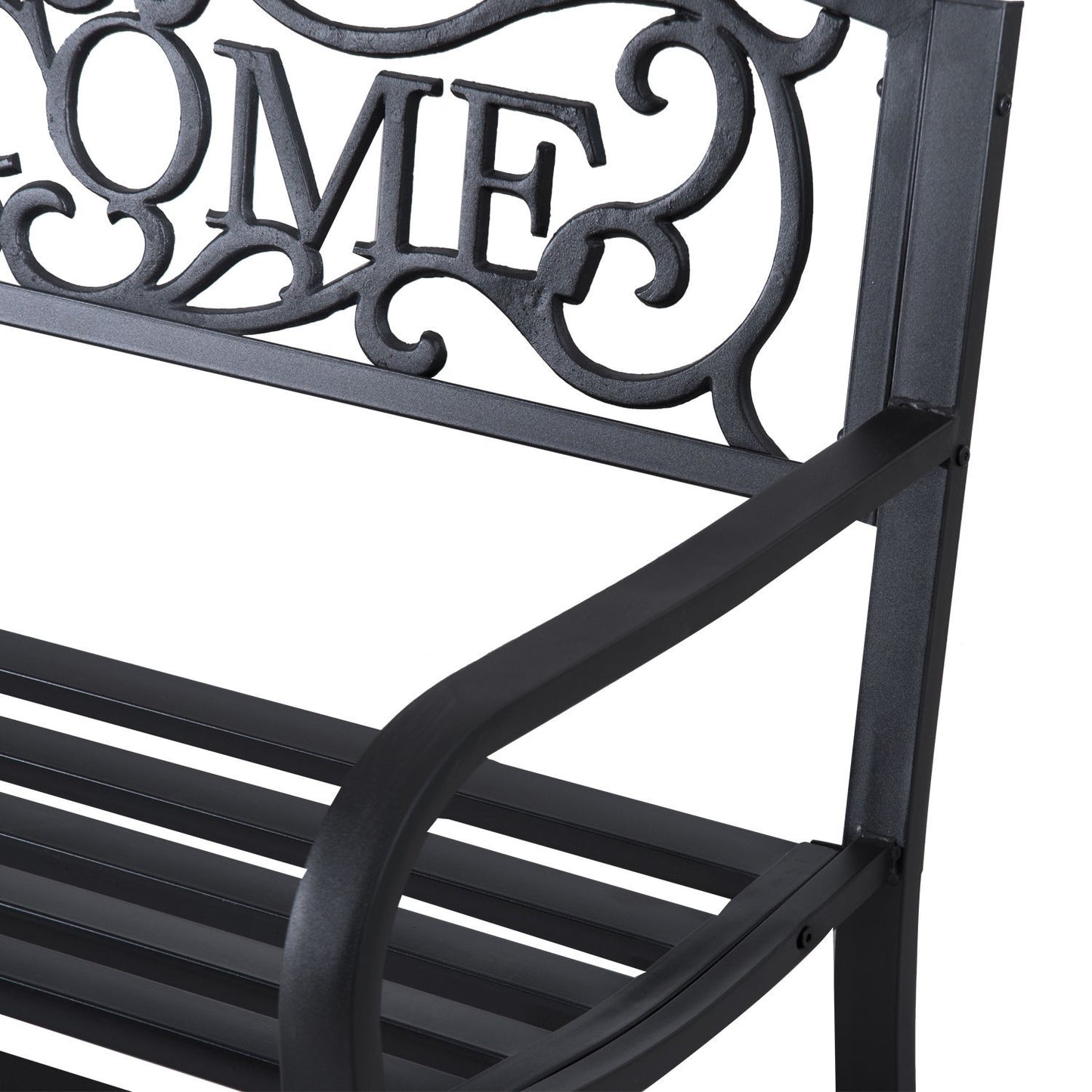2-seater metal garden bench - perfect for parks and patios