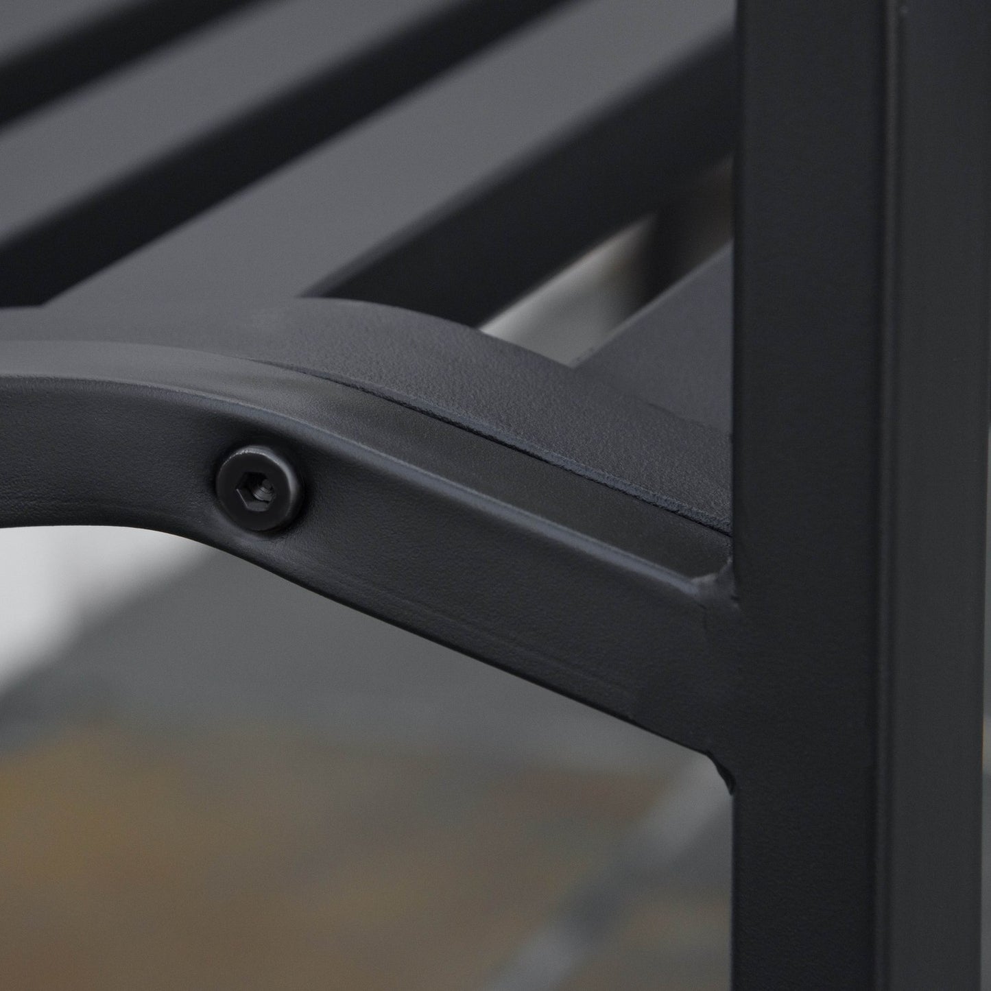 2-seater metal garden bench, elegant black cast iron