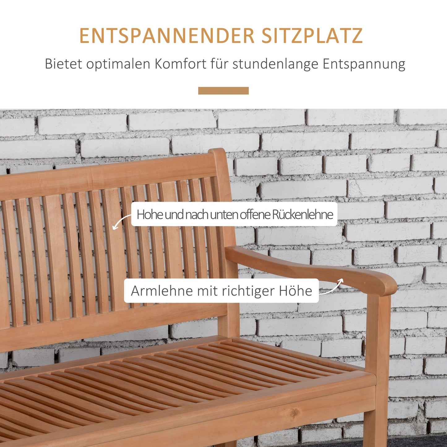 Yellow 2-seater garden bench, poplar wood, capacity 180 kg