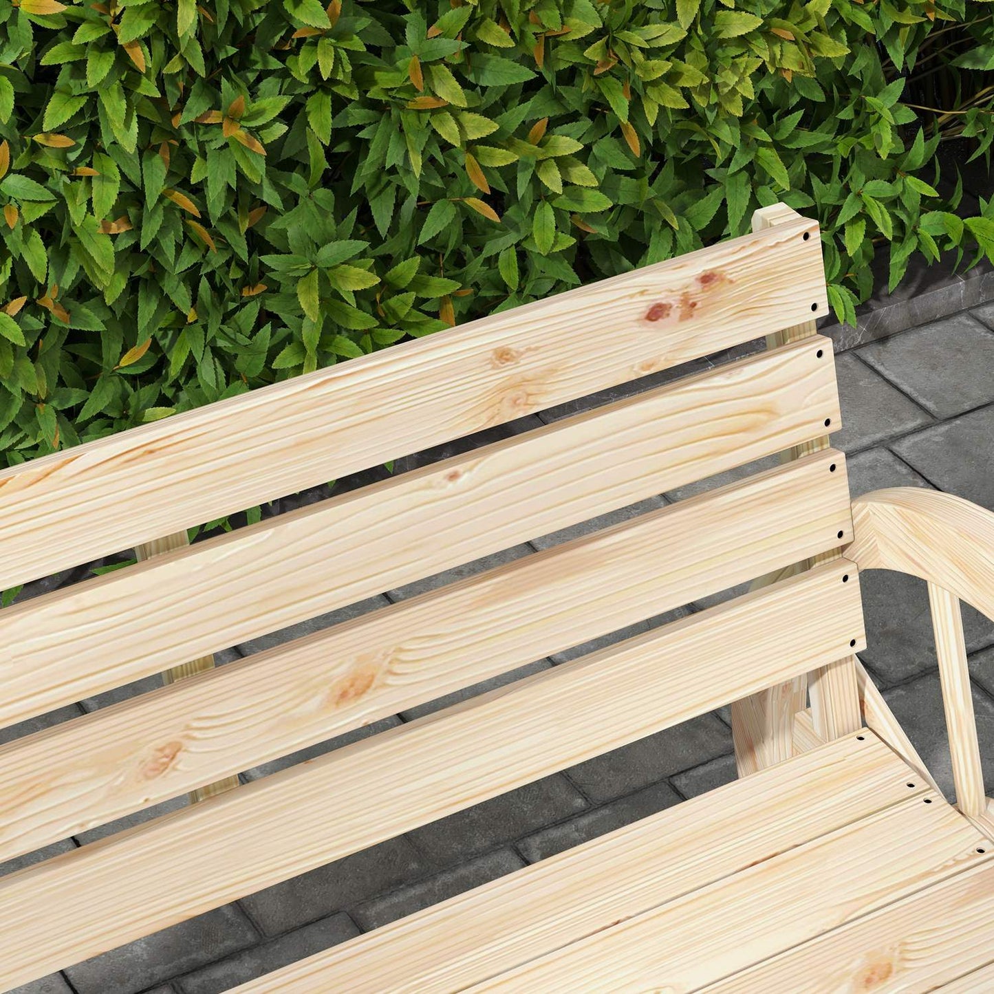 Garden bench, 2 seater, wagon wheel design
