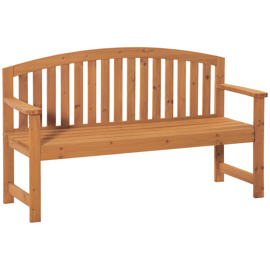 2-seater wooden garden bench, capacity 320 kg, orange