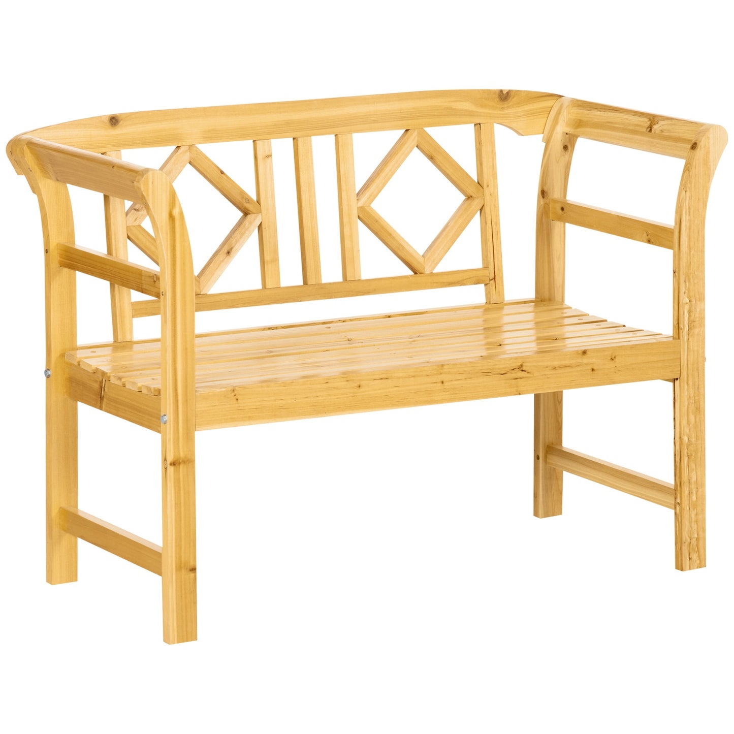 2-seater wooden garden bench, weatherproof, capacity 240 kg