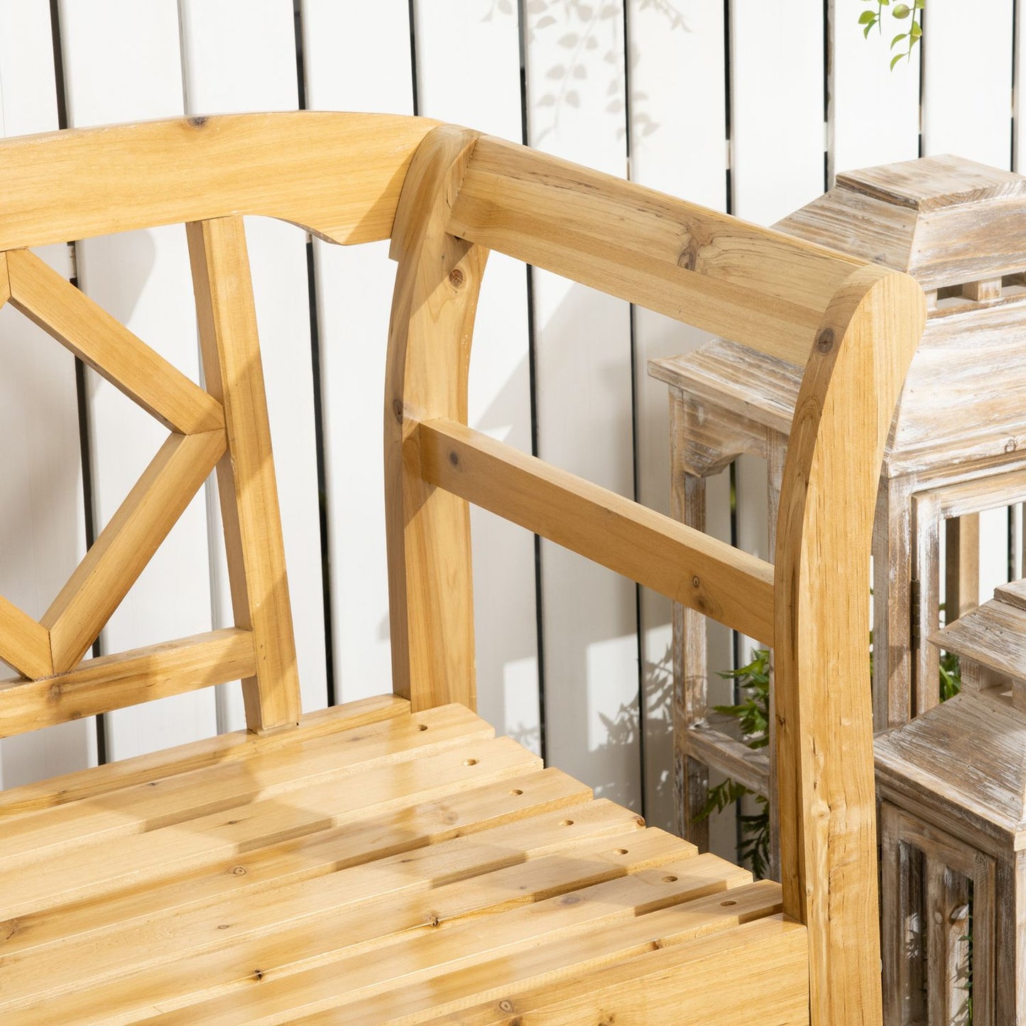 2-seater wooden garden bench, weatherproof, capacity 240 kg