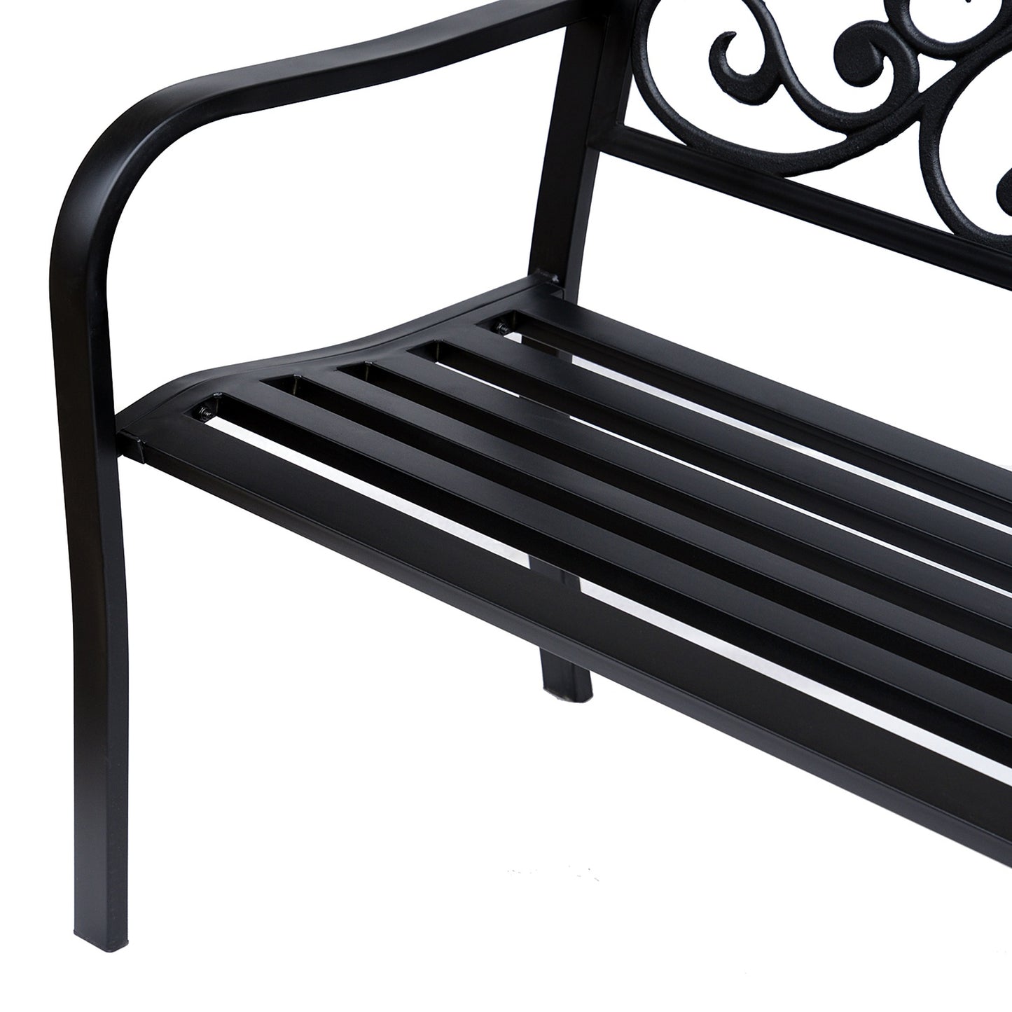 Garden Patio 3-seat steel bench with armrests