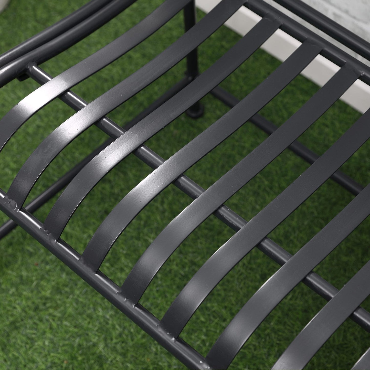 Garden bench in metal for 2 - Grey, robust up to 220 kg
