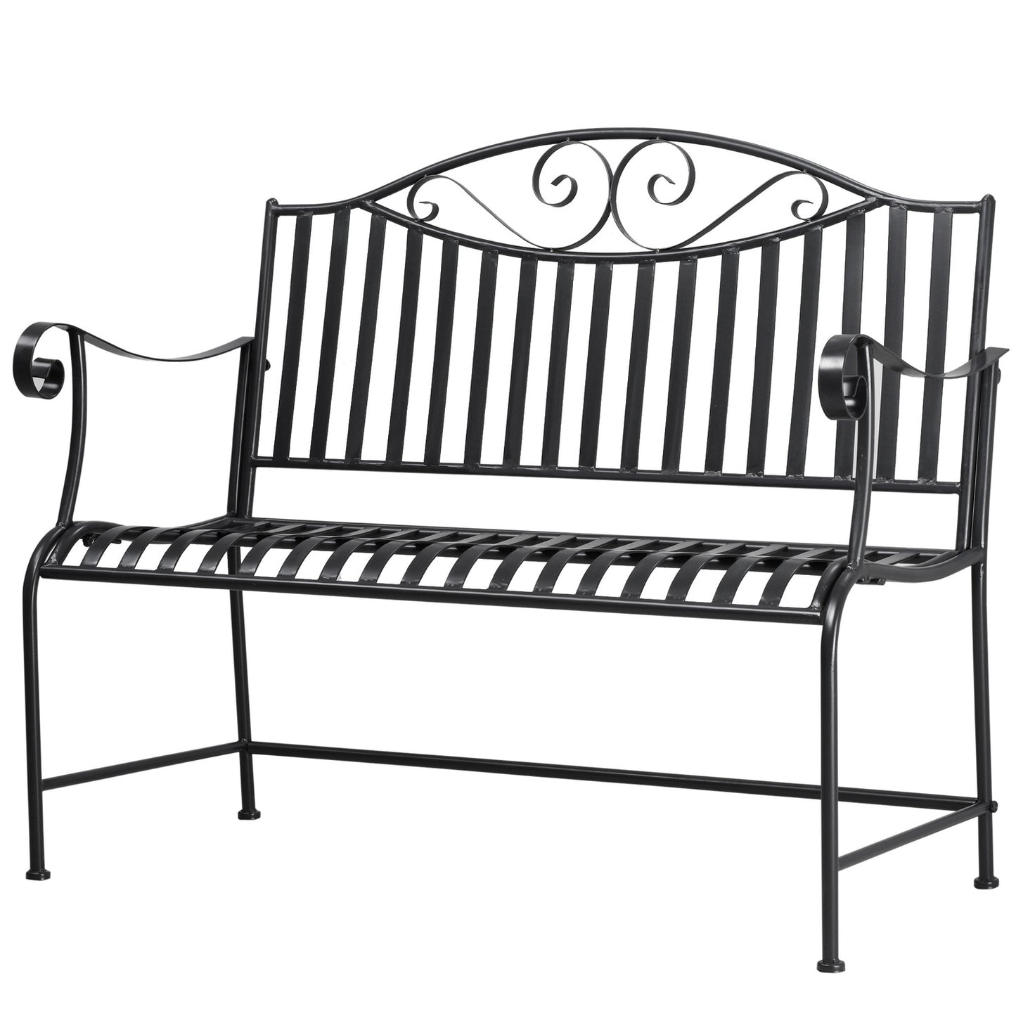 Garden bench in metal for 2 - Grey, robust up to 220 kg