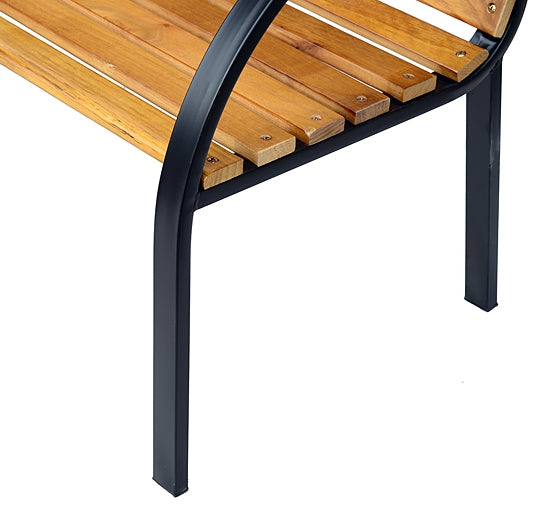 2-seater garden bench, steel and pine, 122x60x83 cm