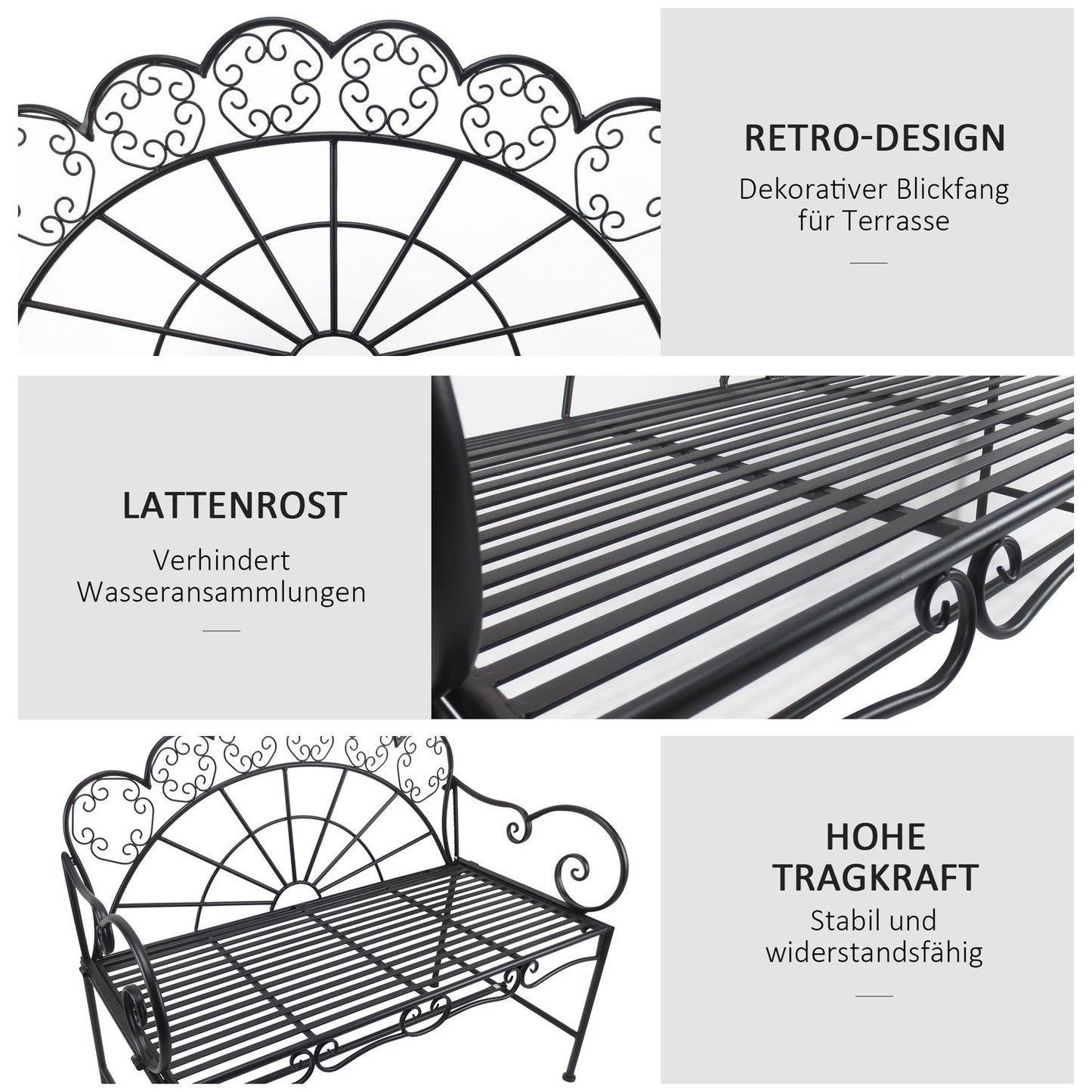 2-seater metal garden bench - Park furniture