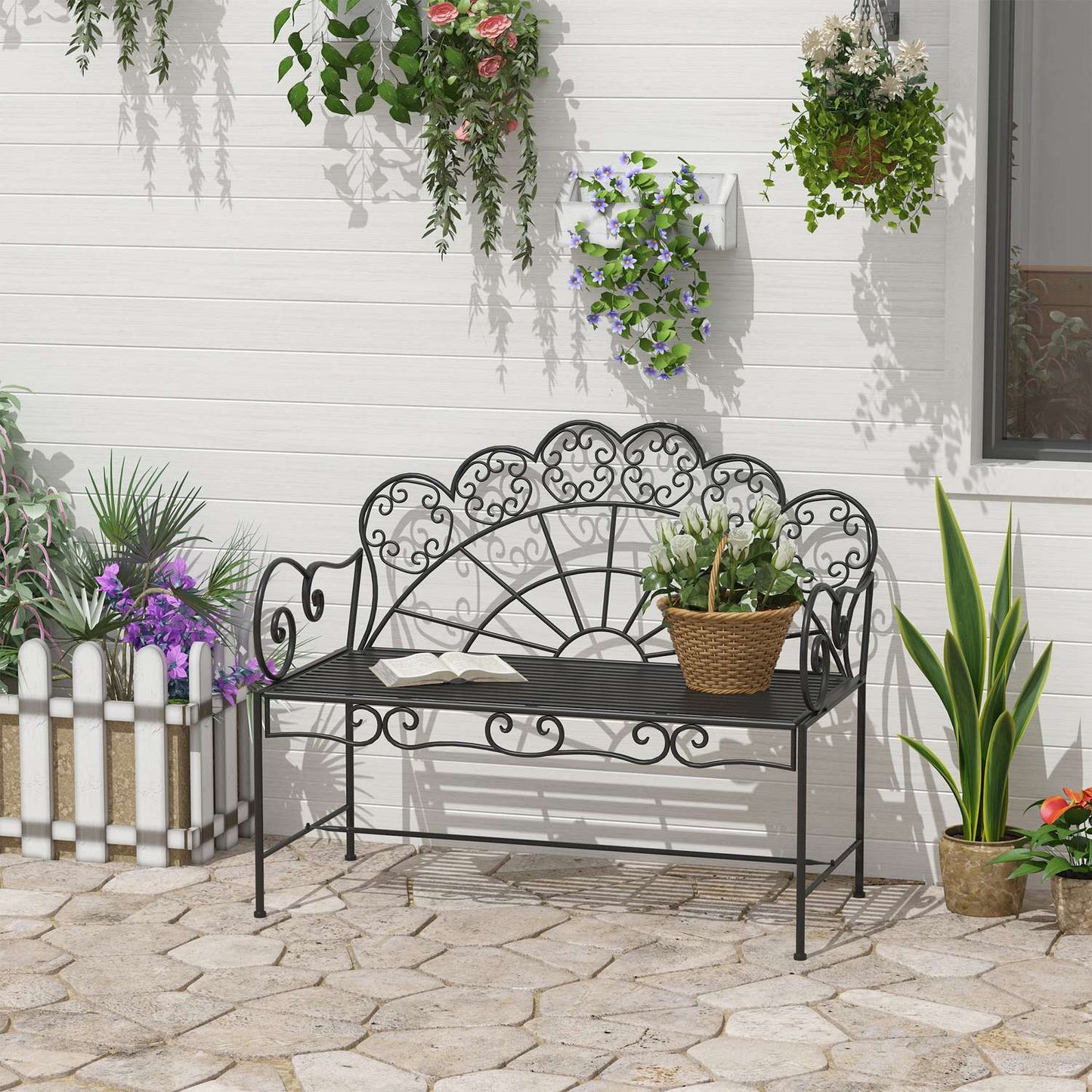 2-seater metal garden bench - Park furniture