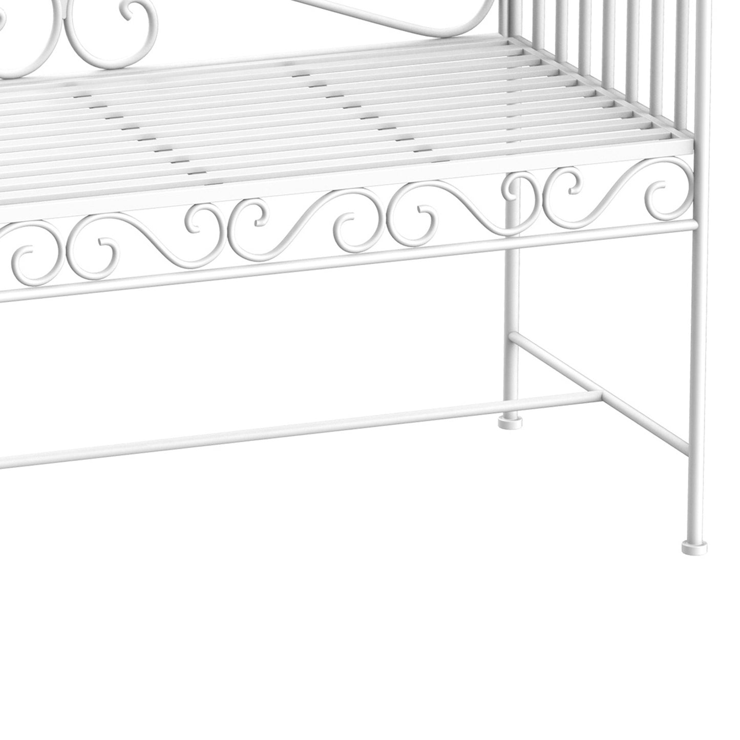 White 2-seater metal garden bench - Outdoor furniture