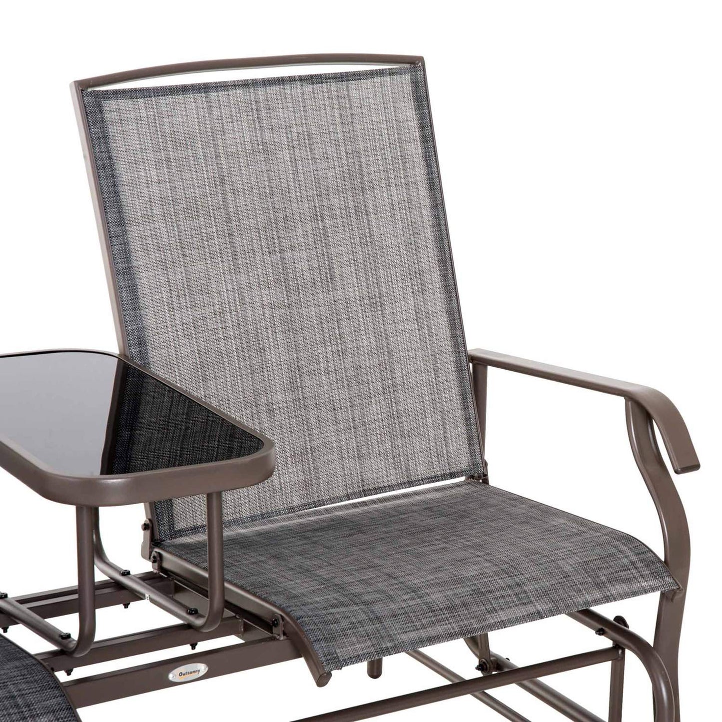 2-seater garden rocking bench with table