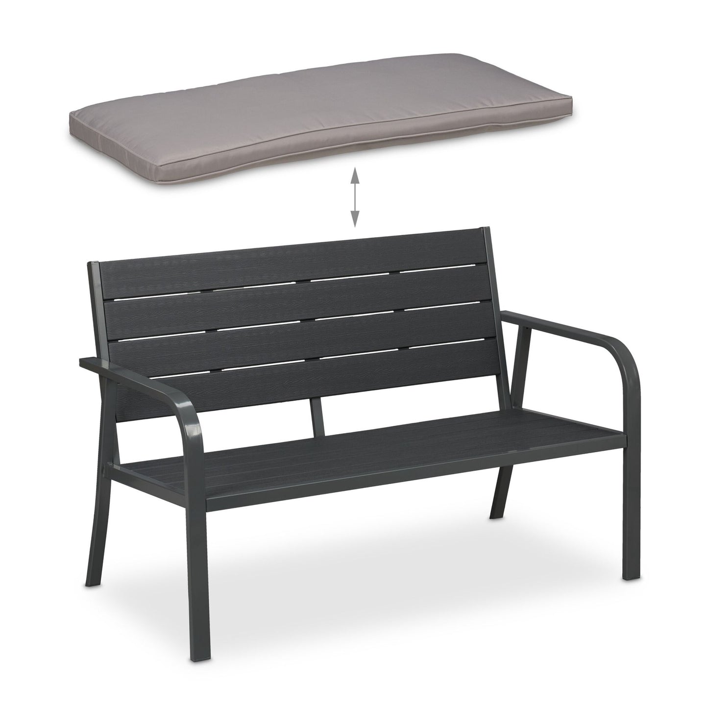 Garden Bench with Cushion – Outdoor 2-Seater