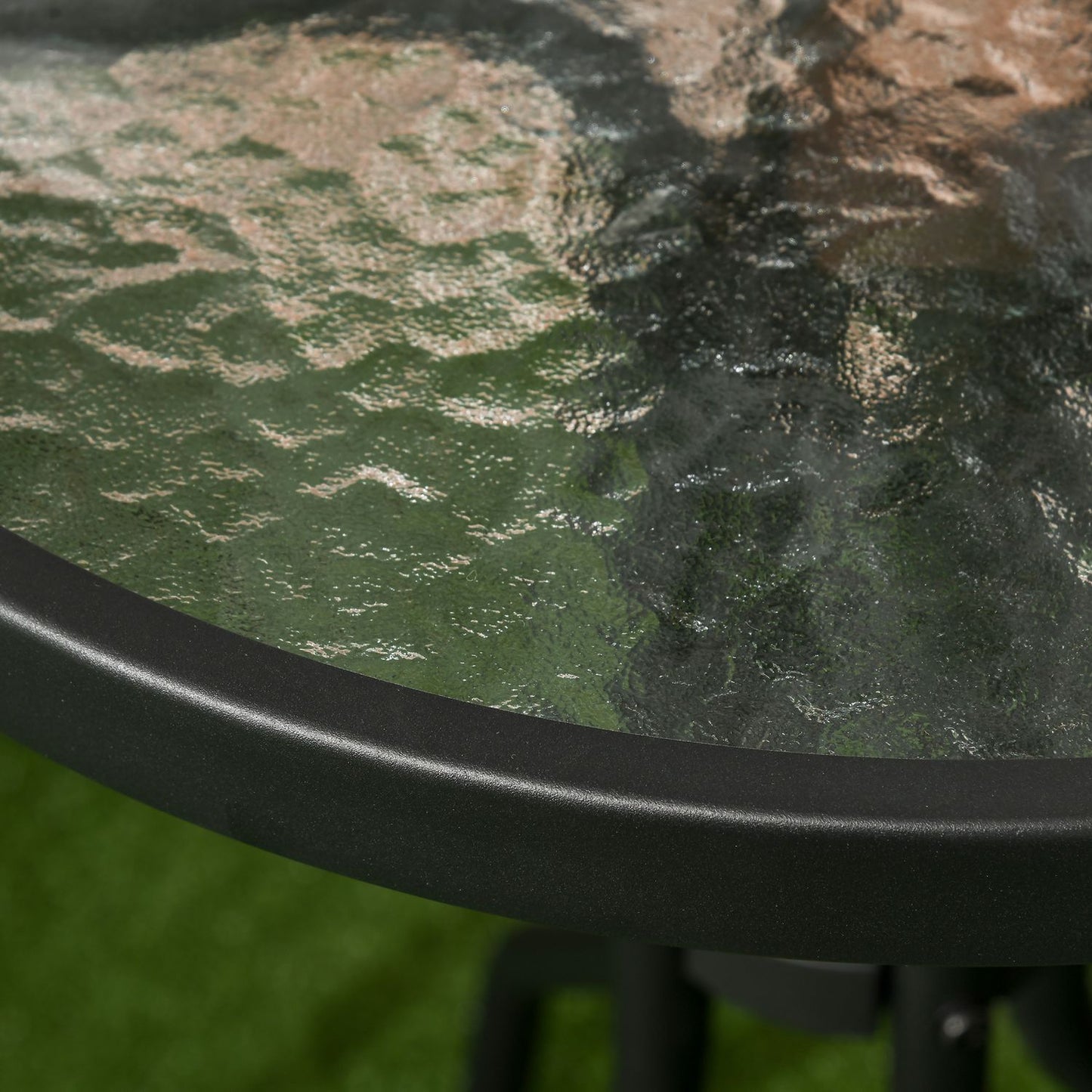 Garden Bistro Set - 1 table & 2 folding chairs, steel grey