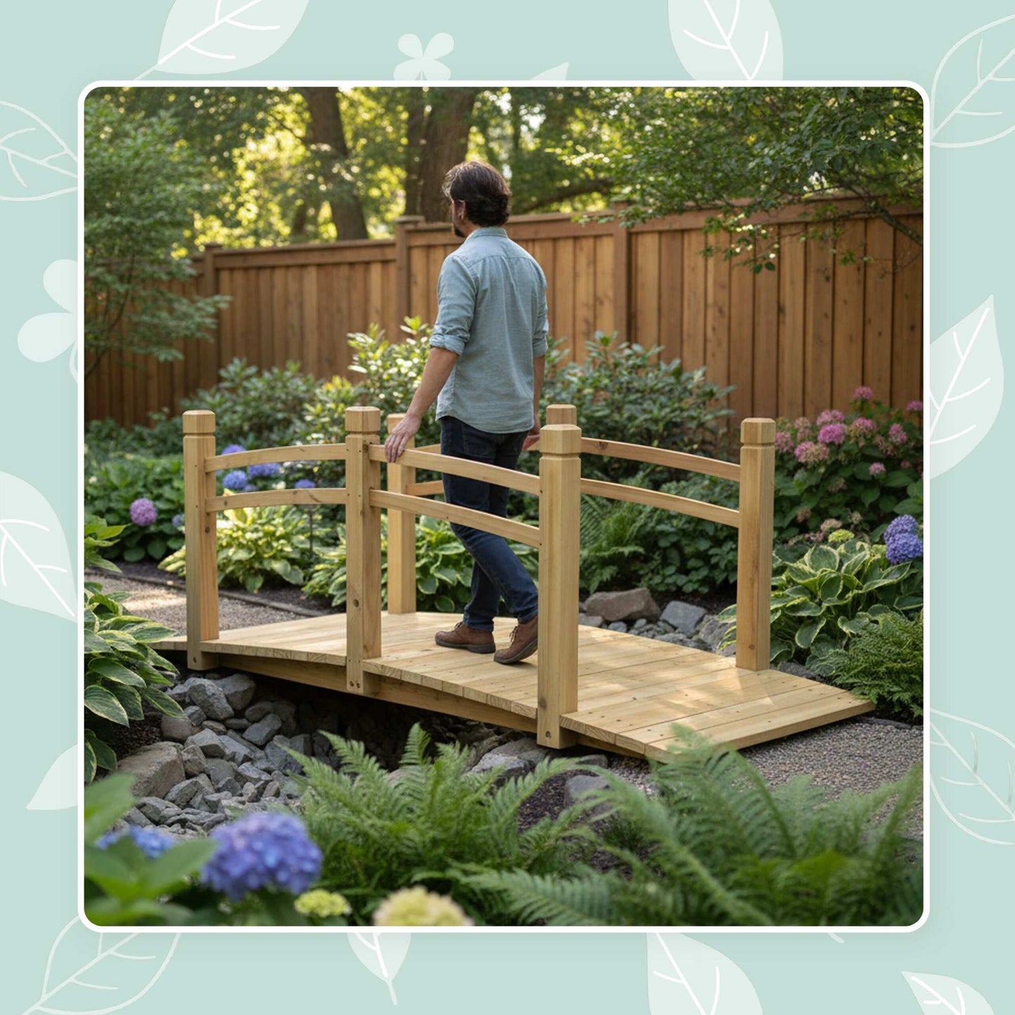 Garden Bridge, Fir Wood, 200kg Capacity