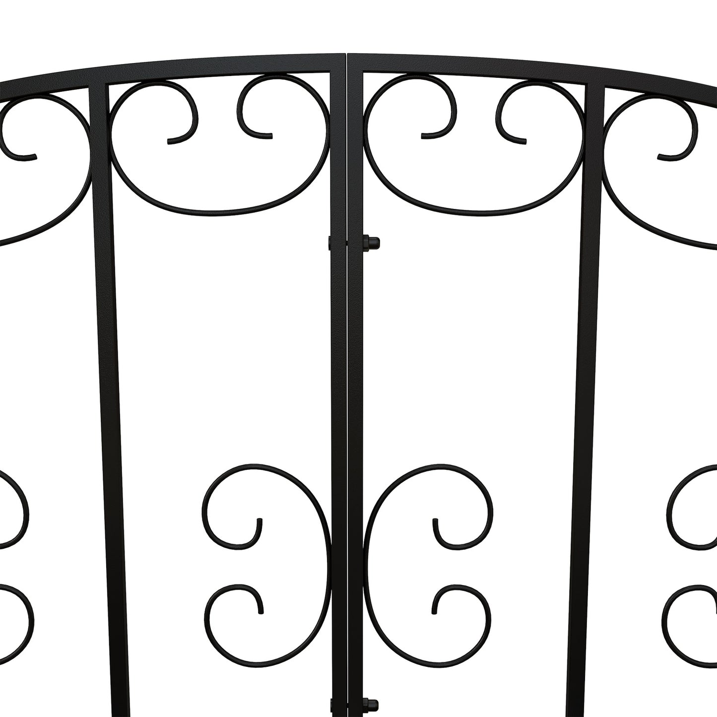 Garden dam bridge in steel with flower railing, 1.19 m, black