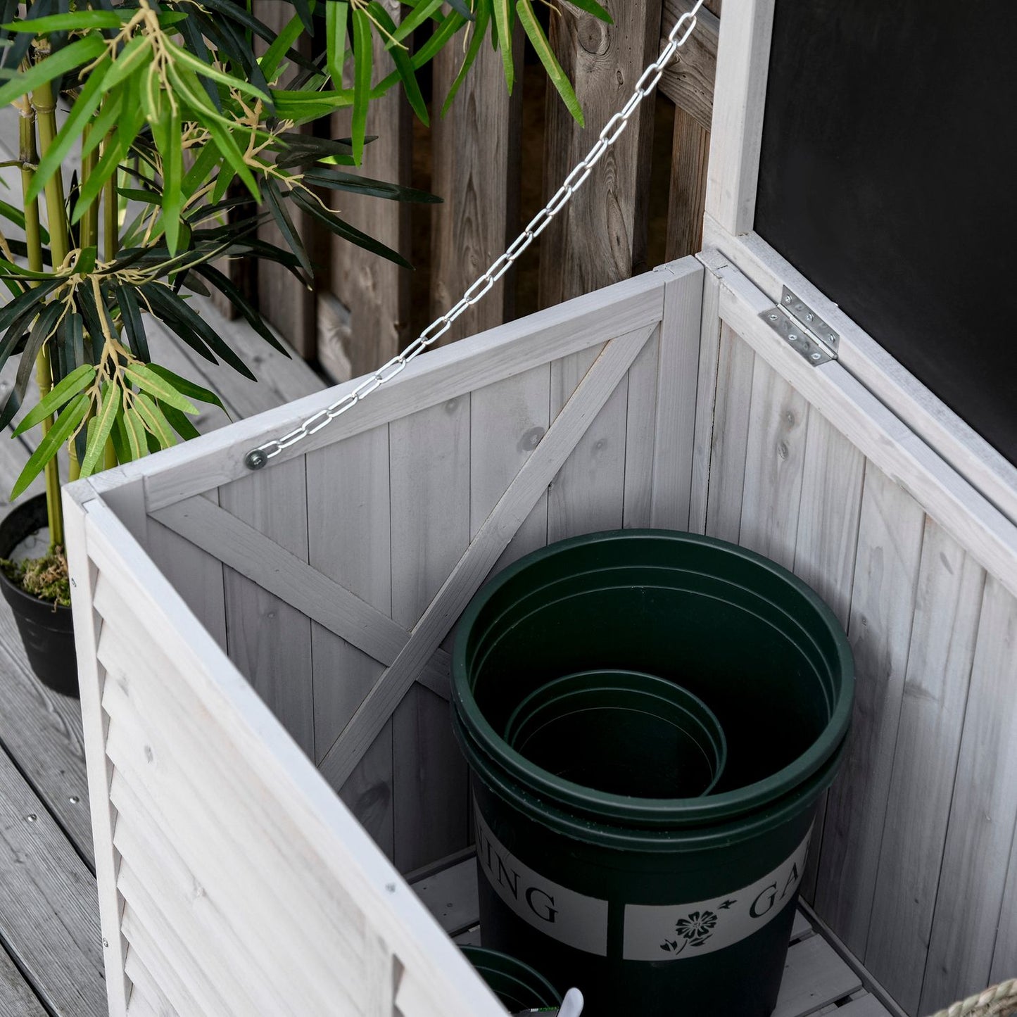 Water resistant spruce garden cabinet - large storage space