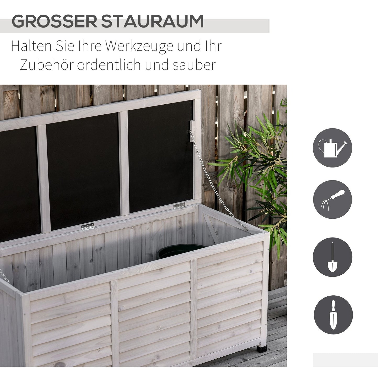 Water resistant spruce garden cabinet - large storage space