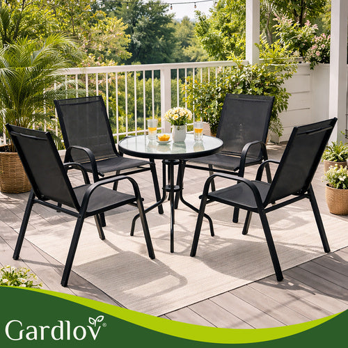 Garden Chairs Set of 4, Stackable, UV Resistant