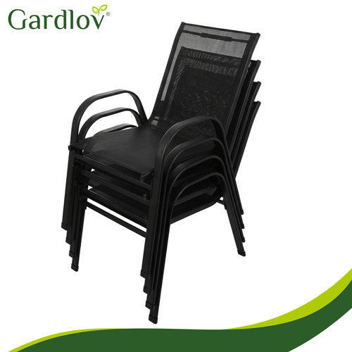 Garden Chairs Set of 4, Stackable, UV Resistant