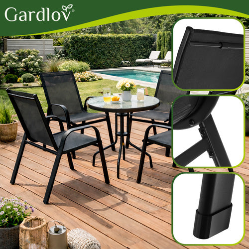 Garden Chairs Set of 4, Stackable, UV Resistant