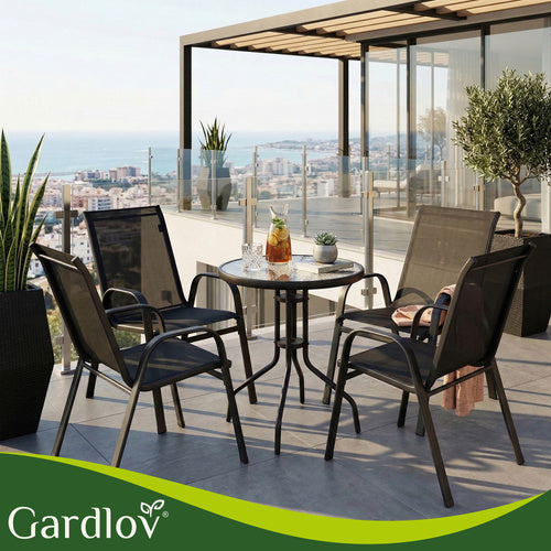 Garden Chairs Set of 4, Stackable, UV Resistant