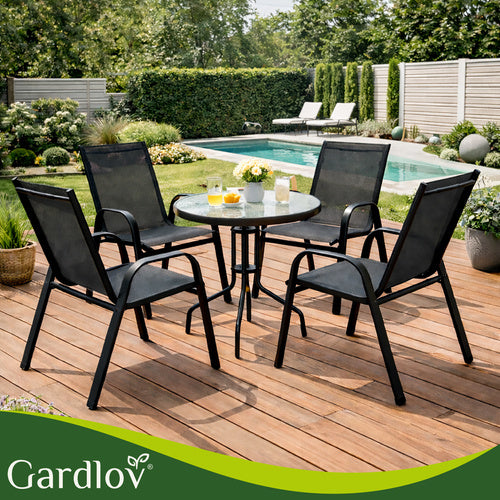 Garden Chairs Set of 4, Stackable, UV Resistant