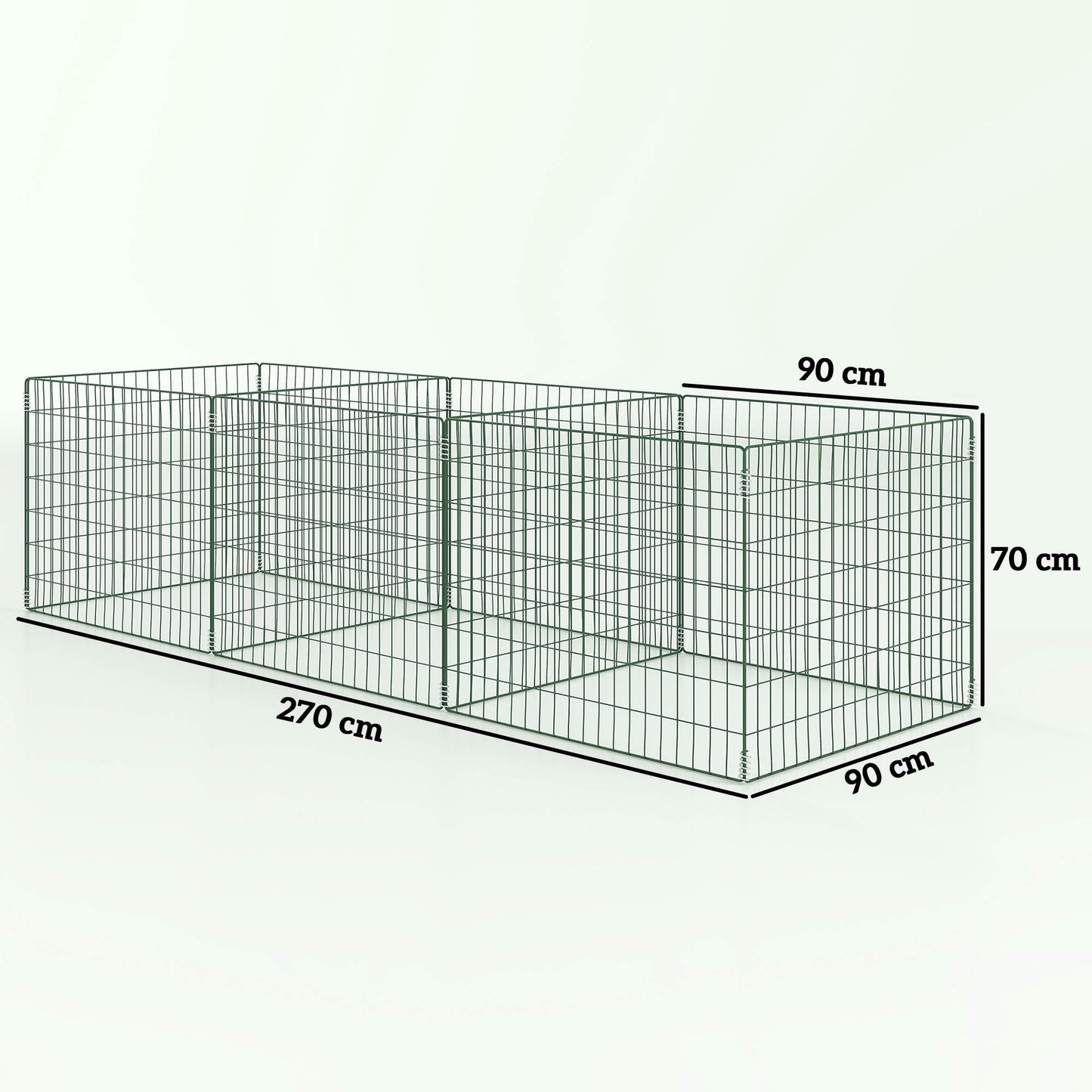 Garden Compost Bin, Steel, 270L, Open Mesh Design