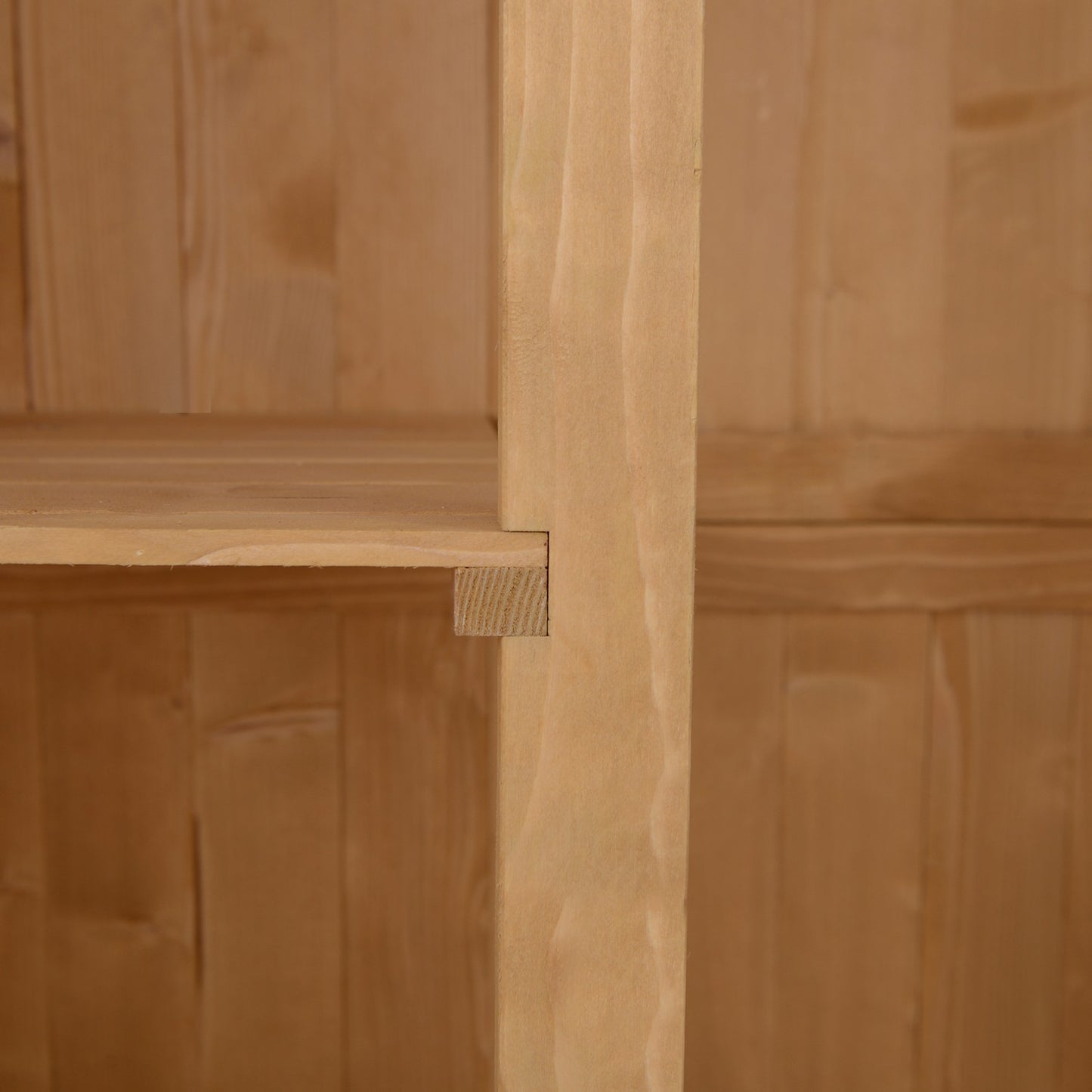 Garden tool shed in wood, natural finish, 127.5x50x164 cm