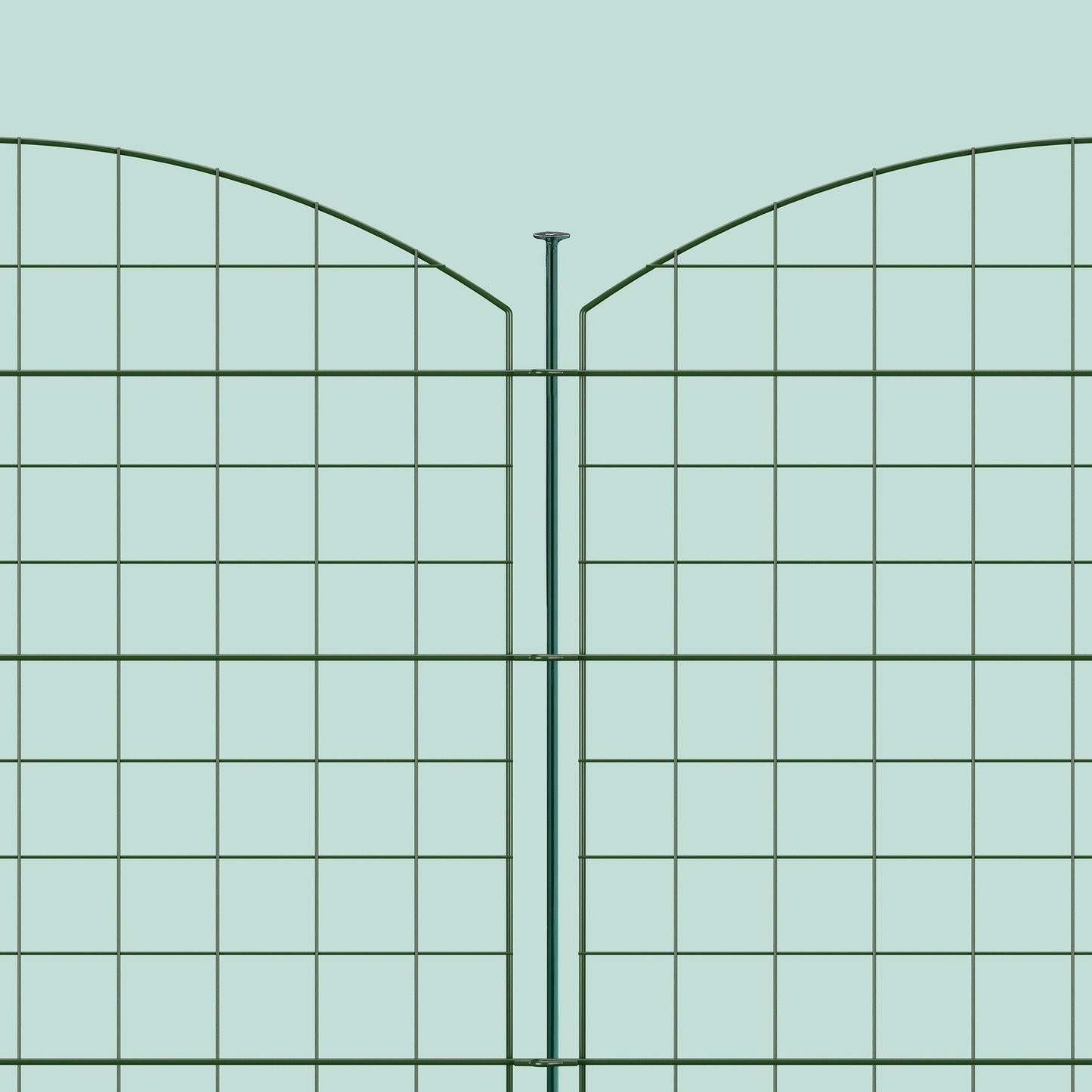 Garden Fence, 5 Arched Panels, Metal Border