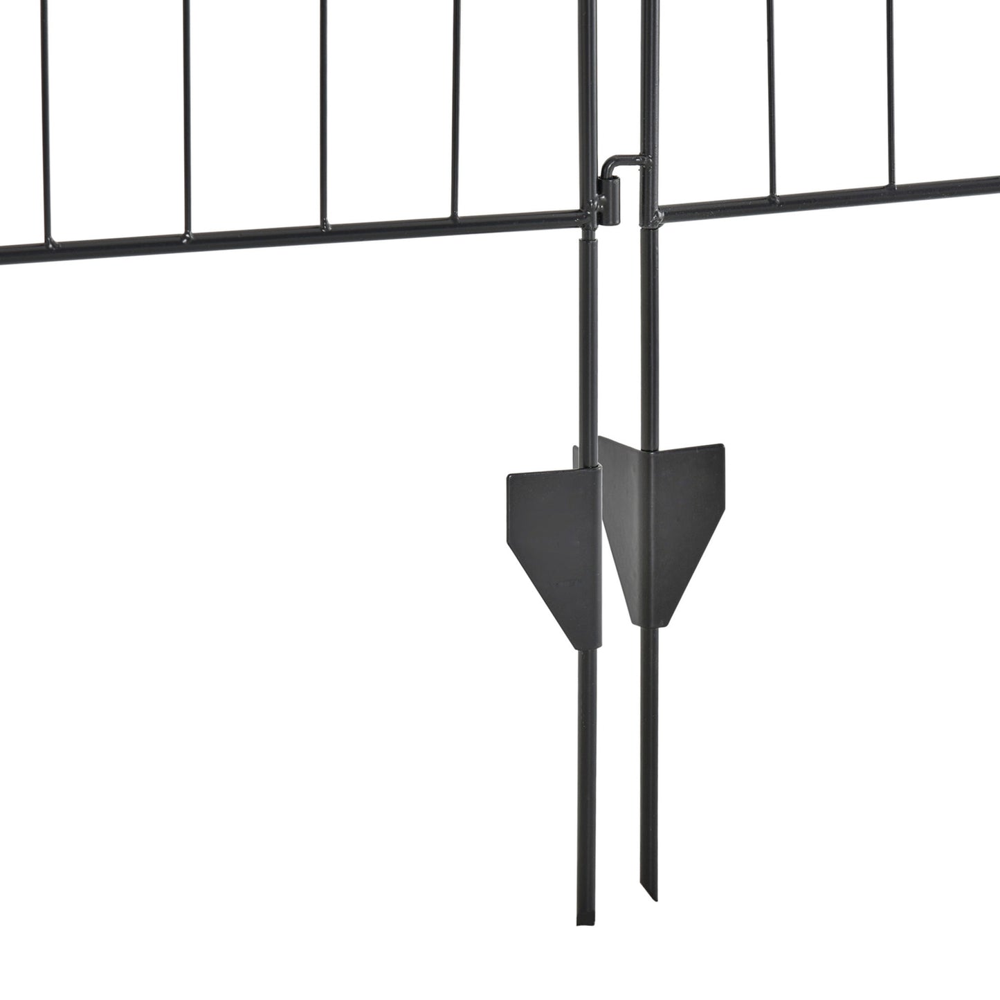Decorative black metal garden fence set, 4 panels, 365x112 cm