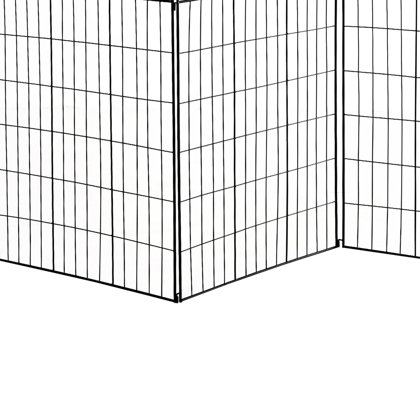 Decorative black metal garden fence set, 4 panels, 365x112 cm