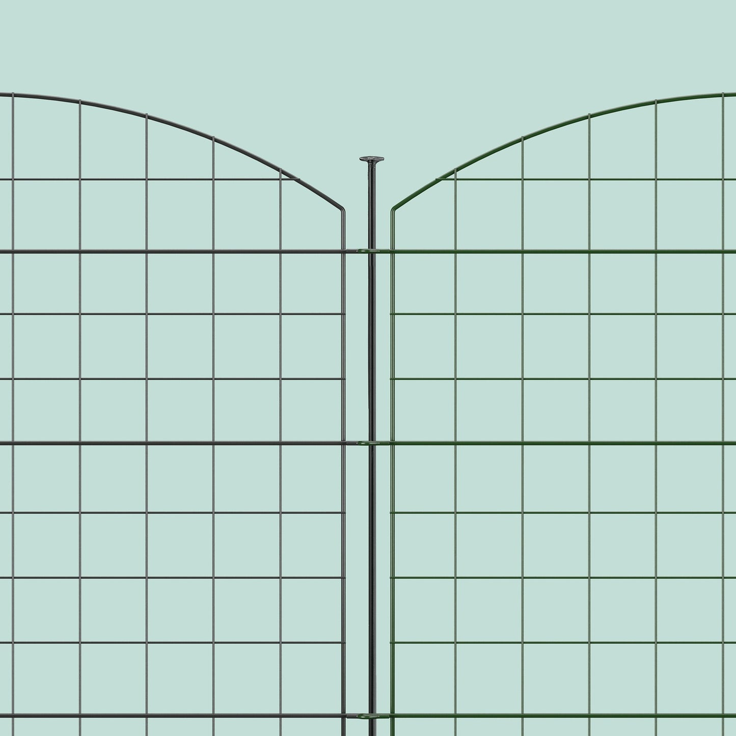 Garden Fence with 5 Metal Arched Panels