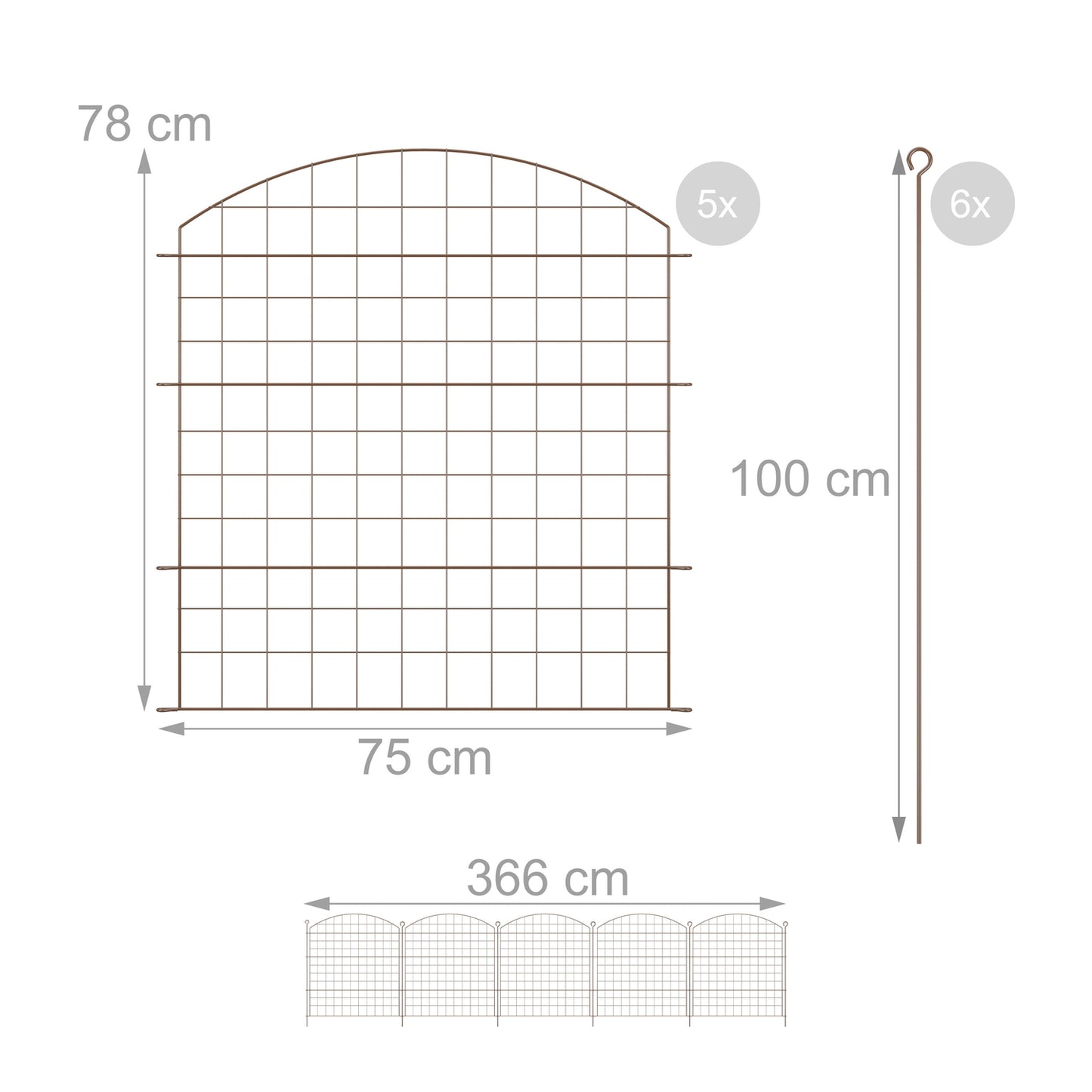 Garden Fence with Arch – Metal, Decorative, Flexible