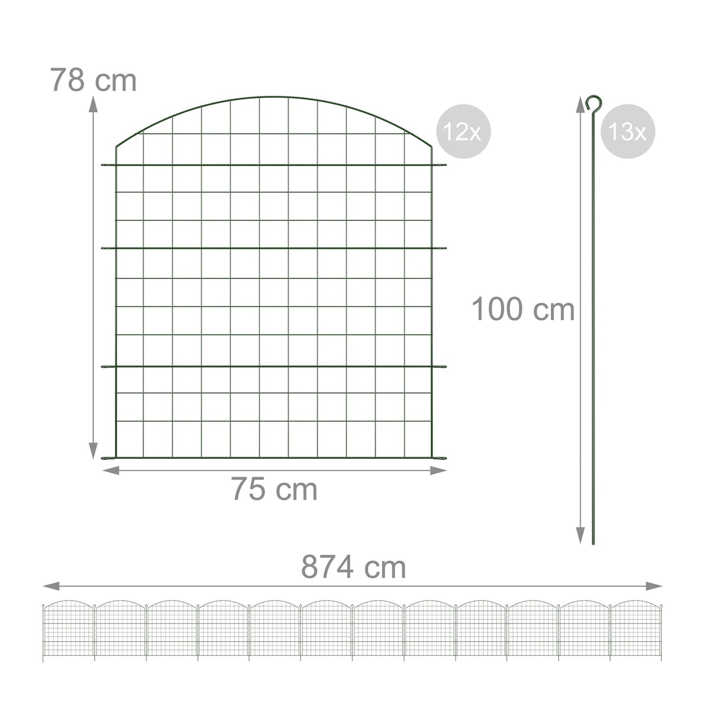 Garden Fence with Arch – Metal, Decorative, Flexible