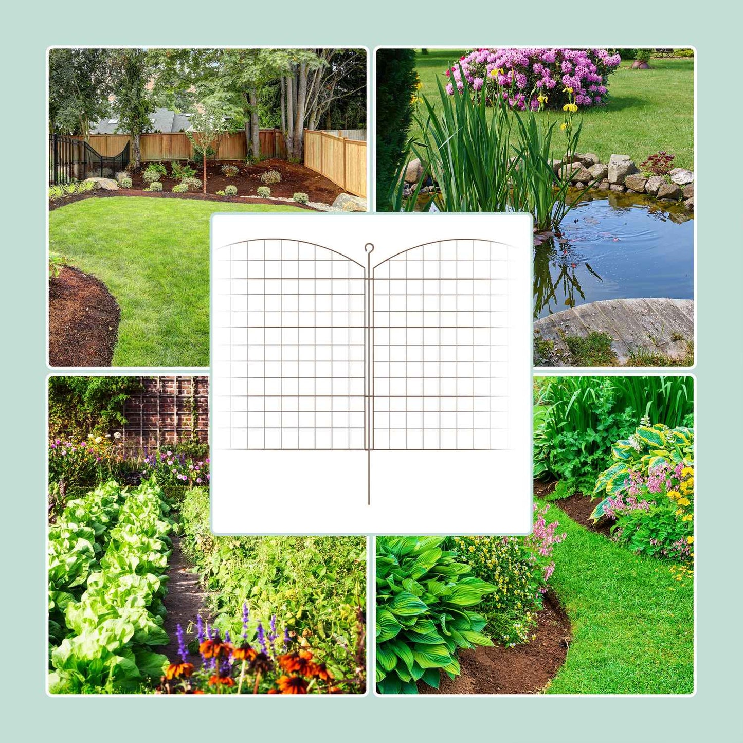 Garden Fence with Arch – Metal Pond Protection Fence