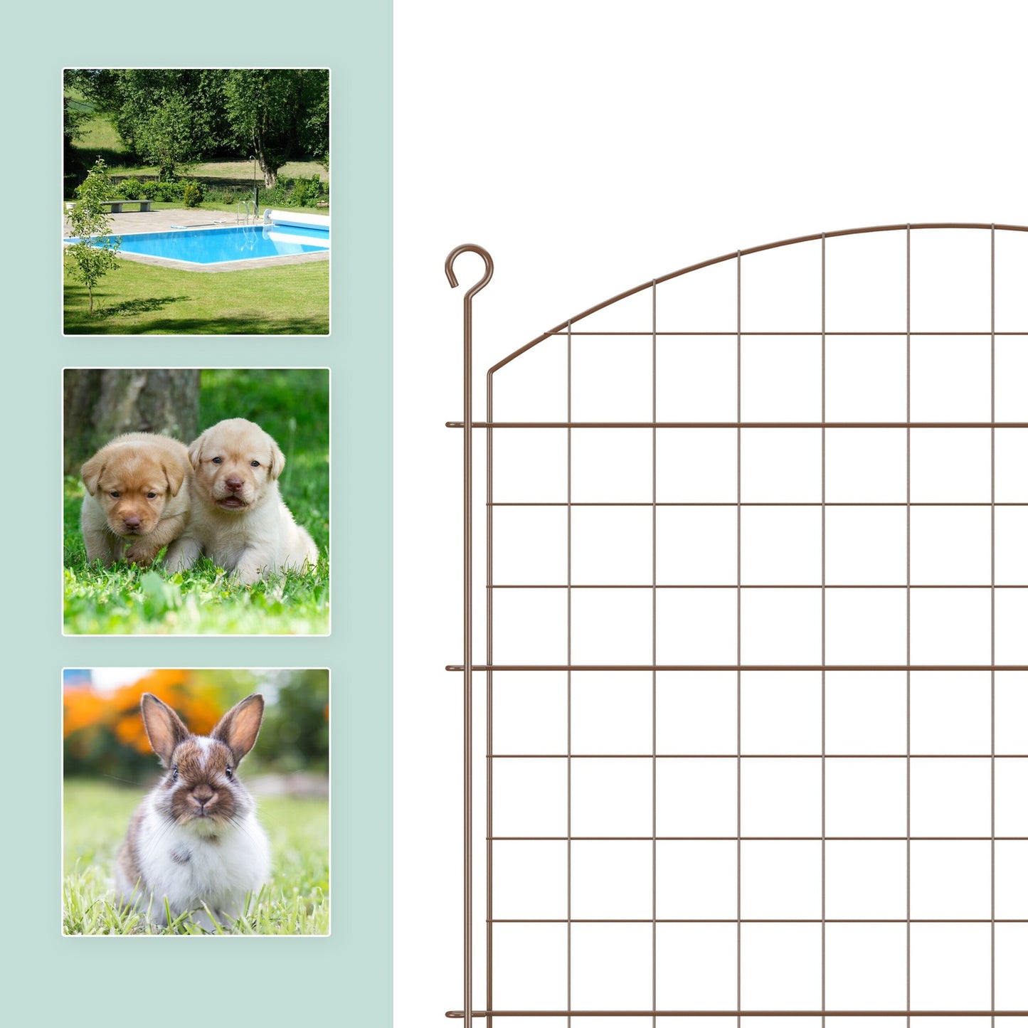 Garden Fence with Arch – Metal Pond Protection Fence
