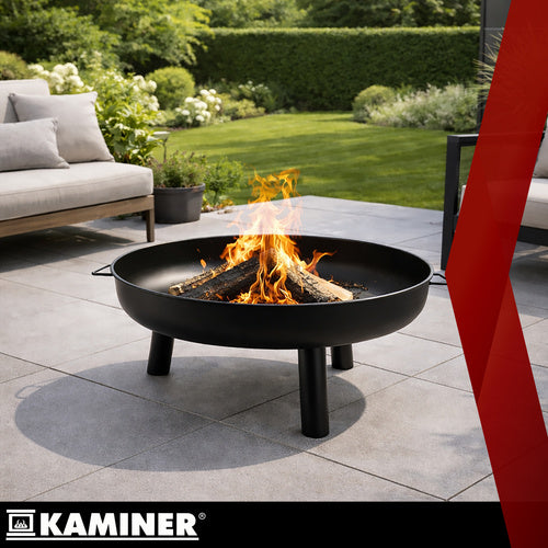 Garden Fire Pit 80cm Iron with Handles and Tripod