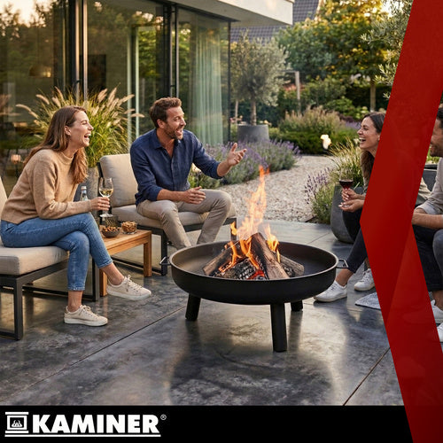 Garden Fire Pit 80cm Iron with Handles and Tripod