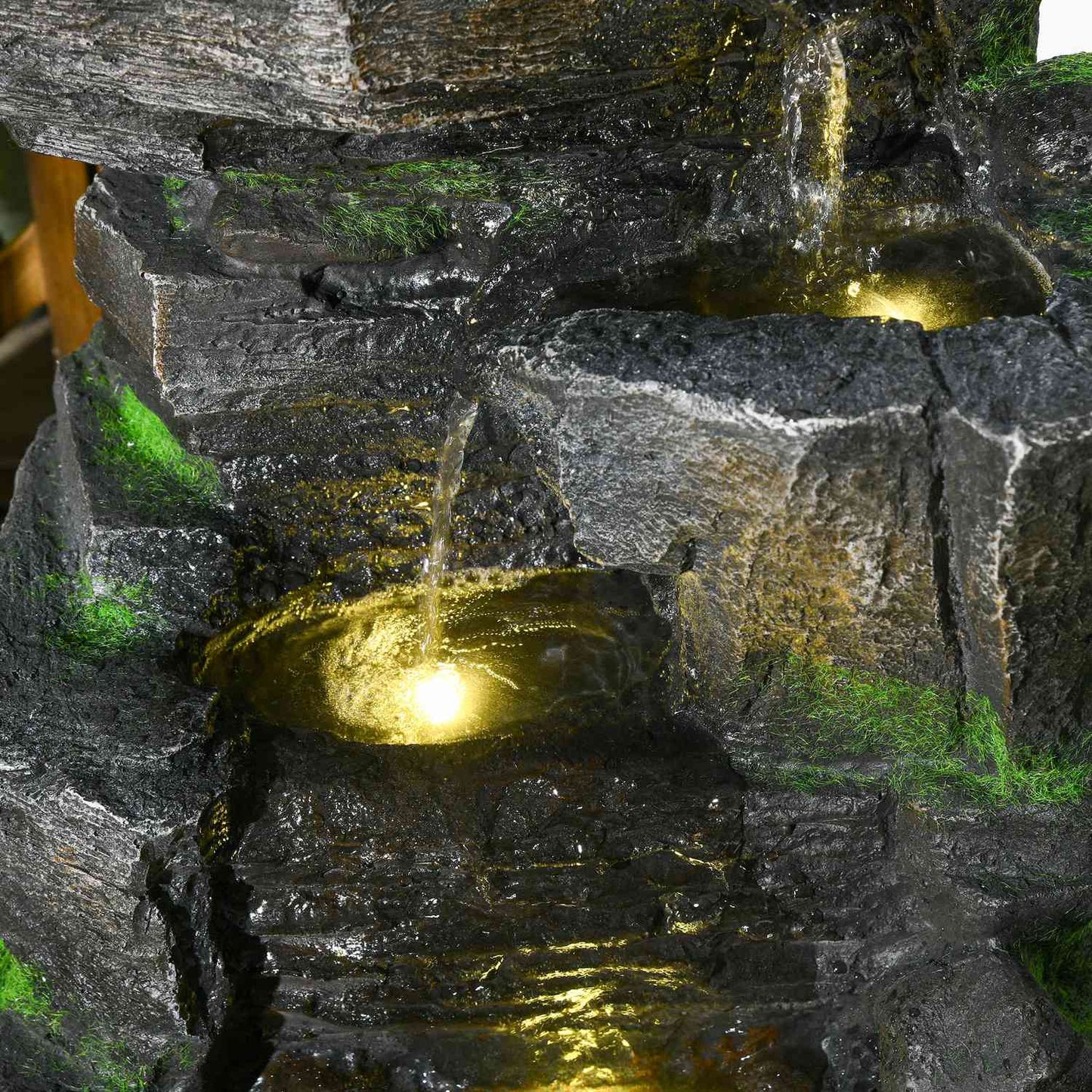 Solar Garden Fountain with LED lighting, 4 levels, 57cm