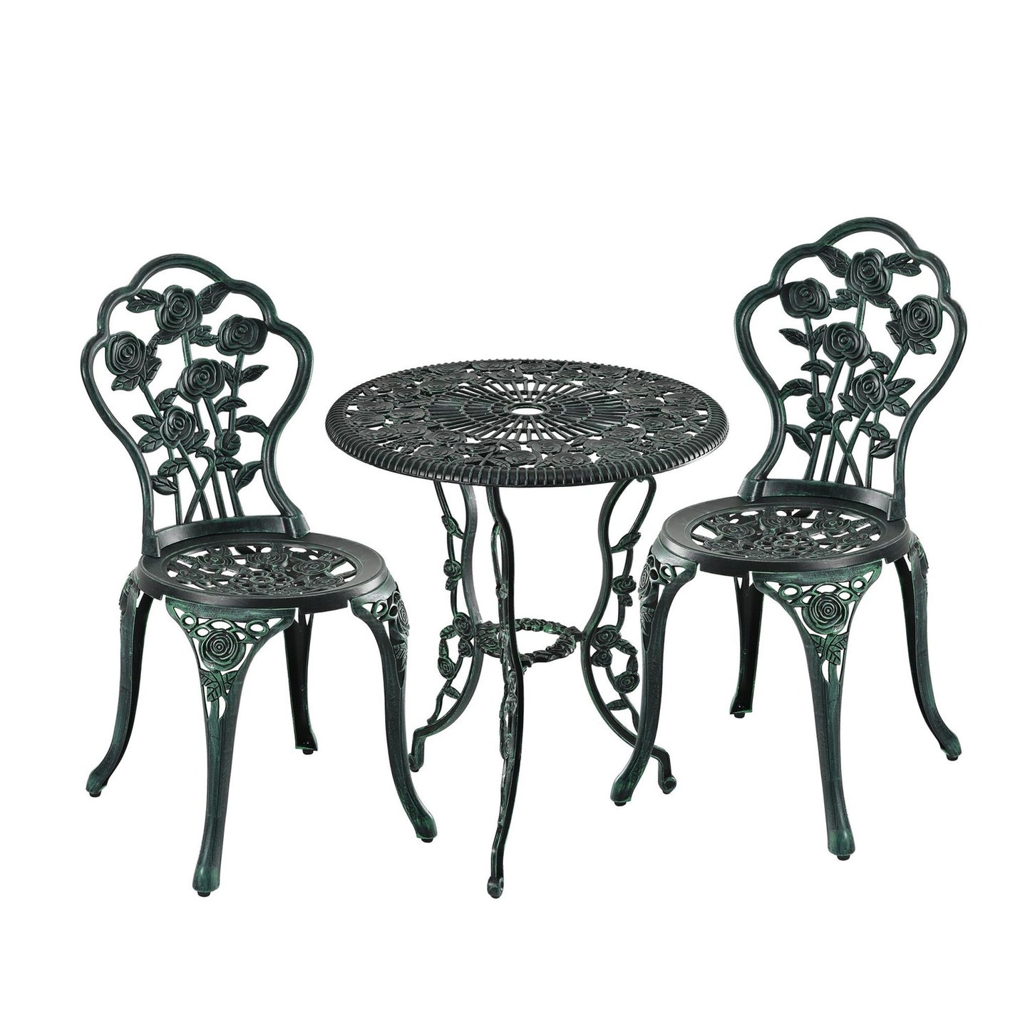 Garden Furniture Set – 3-Piece Cast Aluminium Vintage Design
